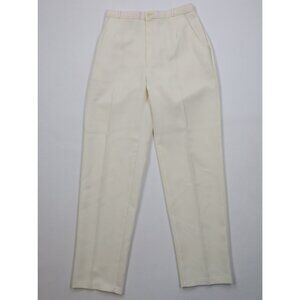 Vintage 70s Levis Womens 12 Distressed Knit Straight Leg Chino Pants Cream USA
